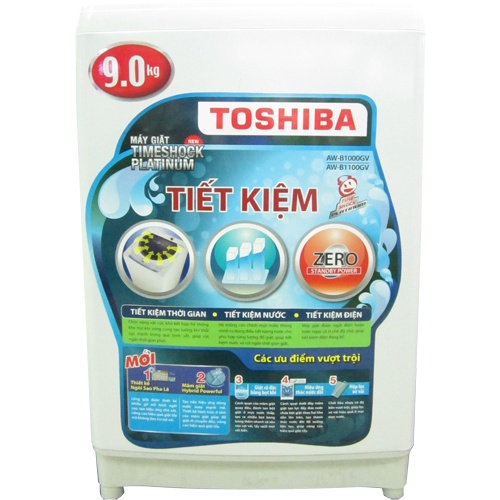 Máy giặt 9 Kg Toshiba B1000GV(WL), lồng đứng, nắp màu hồng