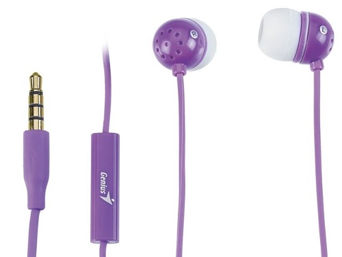 Tai nghe nhét tai Genius HS-M210 Tím (Có Micro) - BH 30 ngày