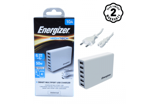 ADAPTER ENERGIZER HT USB STATION 6 PORT 50W EU USA6EEUHWH5