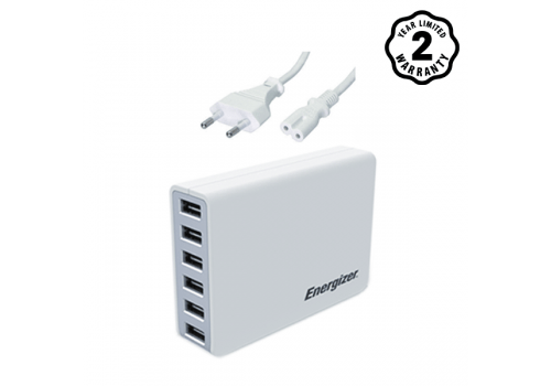 ADAPTER ENERGIZER HT USB STATION 6 PORT 50W EU USA6EEUHWH5