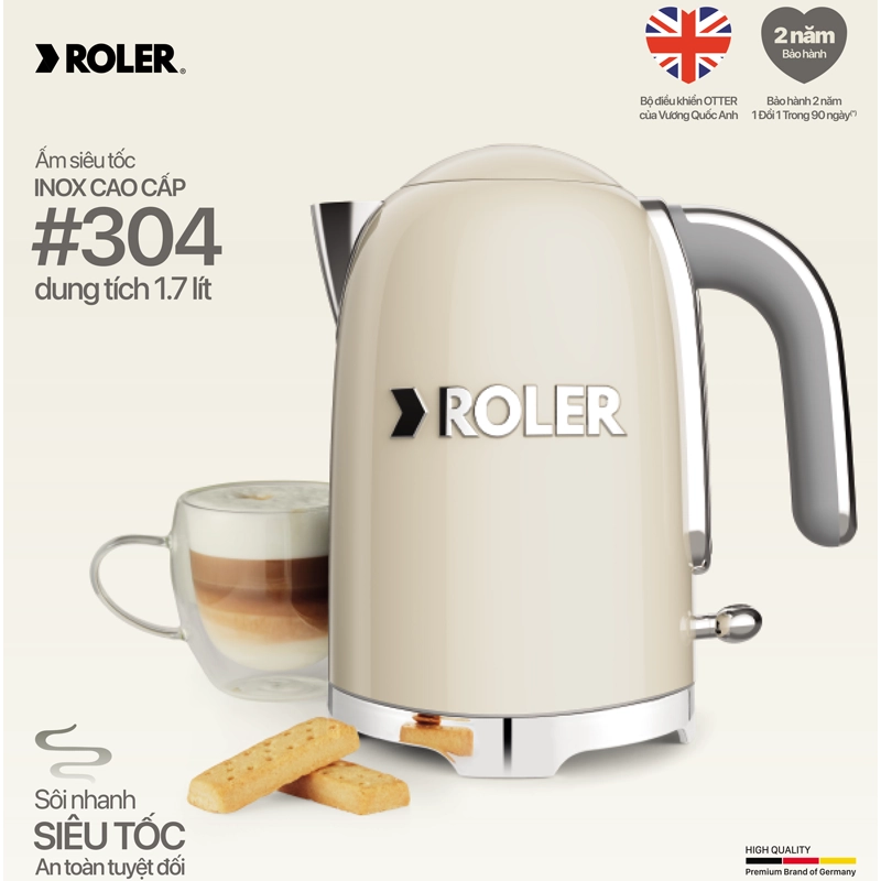 Ấm siêu tốc Roler RK-5137CRE (Màu kem)