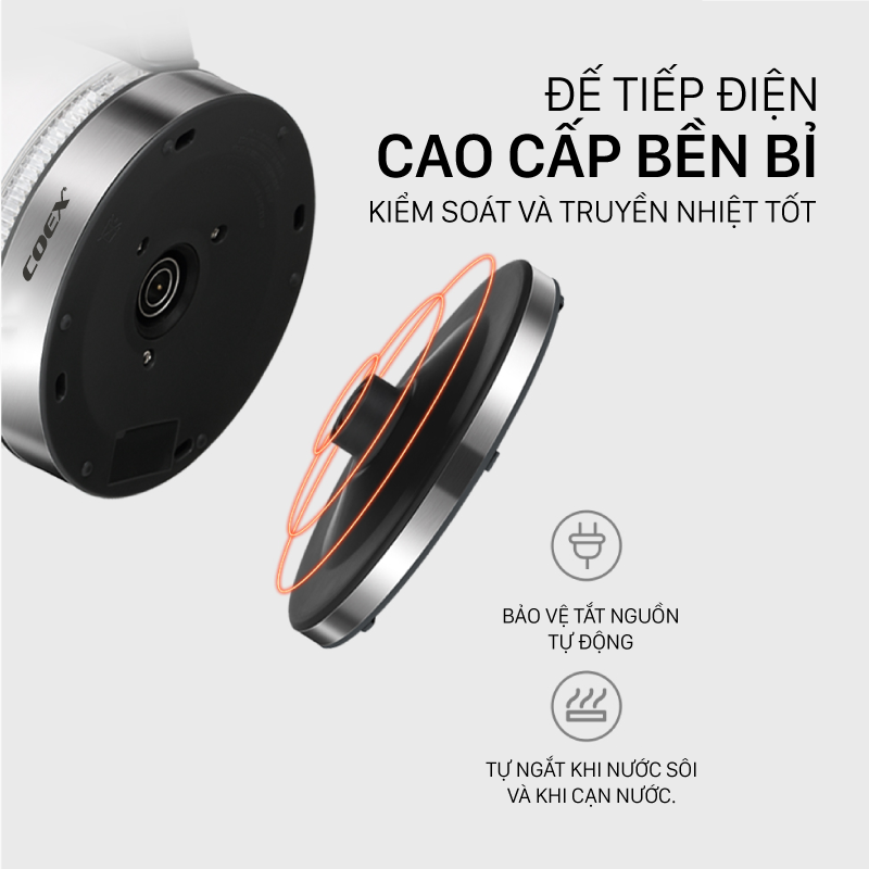 Ấm siêu tốc thủy tinh Coex CK - 5122G