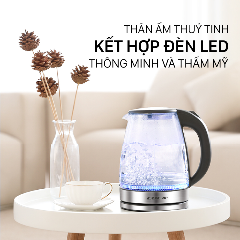 Ấm siêu tốc thủy tinh Coex CK - 5122G