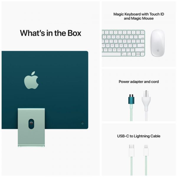 Apple iMac 2021 4.5K Retina 24-inch(MJV83)(Apple M1/8-Core CPU/7-Core GPU/8GB/256GB SSD/24 4.5K/Magic Mouse2+Magic Keyboard)_Green