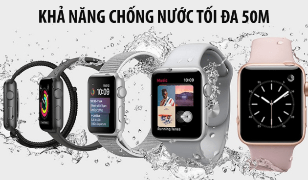 Apple Watch 3 42mm (4G) Viền Nhôm Xám - Dây cao su Đen Chính hãng (MTH22VN/A)