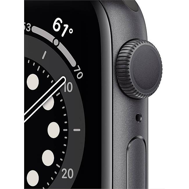 Apple Watch 6 40mm (4G) viền nhôm xám - Dây cao su Đen Chính hãng (M06P3VN/A)