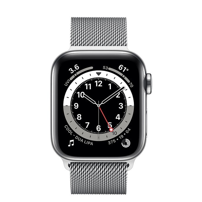 Apple Watch 6 40mm (4G) viền thép bạc - Dây thép Bạc Chính hãng (M06U3VN/A)