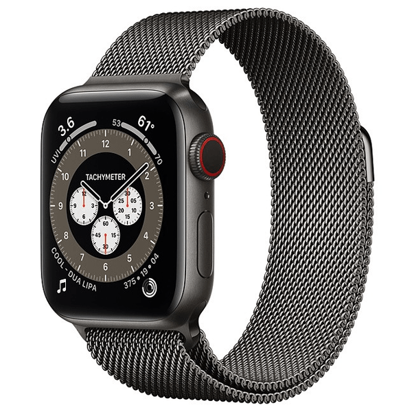 Apple Watch 6 40mm (4G) viền thép đen - Dây thép Đen Chính hãng (M06Y3VN/A)