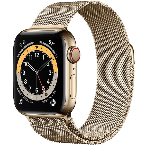 Apple Watch 6 40mm (4G) viền thép vàng - Dây thép Vàng Chính hãng (M06W3VN/A)