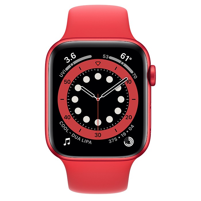 Apple Watch 6 40mm (GPS) viền nhôm đỏ - Dây cao su Đỏ (M00A3VN/A) - BH theo Serial