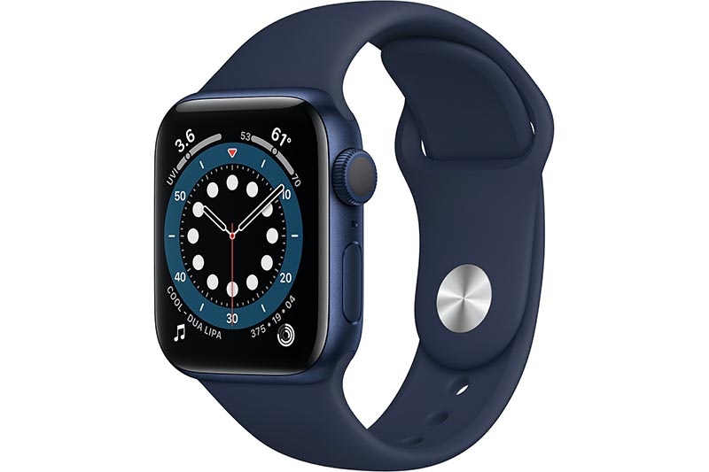 Apple Watch 6 40mm (GPS) viền nhôm xanh - Dây cao su Xanh Chính hãng (MG143VN/A)