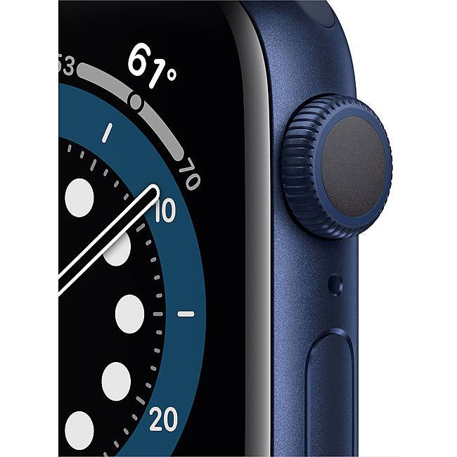 Apple Watch 6 40mm (GPS) viền nhôm xanh - Dây cao su Xanh Chính hãng (MG143VN/A)