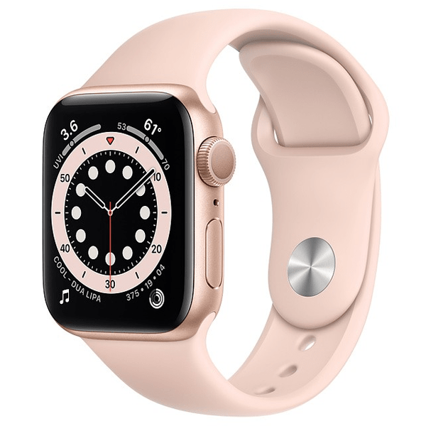 Apple Watch 6 44mm (4G) viền nhôm vàng - Dây cao su Hồng Chính hãng (MG2D3VN/A)