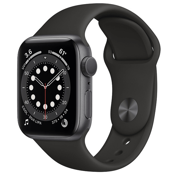 Apple Watch 6 44mm (4G) viền nhôm xám - Dây cao su Đen Chính hãng (MG2E3VN/A)