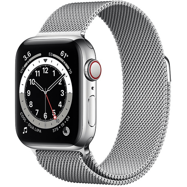 Apple Watch 6 44mm (4G) viền thép bạc - Dây thép Bạc Chính hãng (M09E3VN/A)