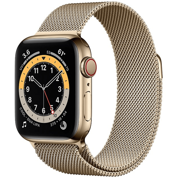 Apple Watch 6 44mm (4G) viền thép vàng - Dây thép Vàng Chính hãng (M09G3VN/A)