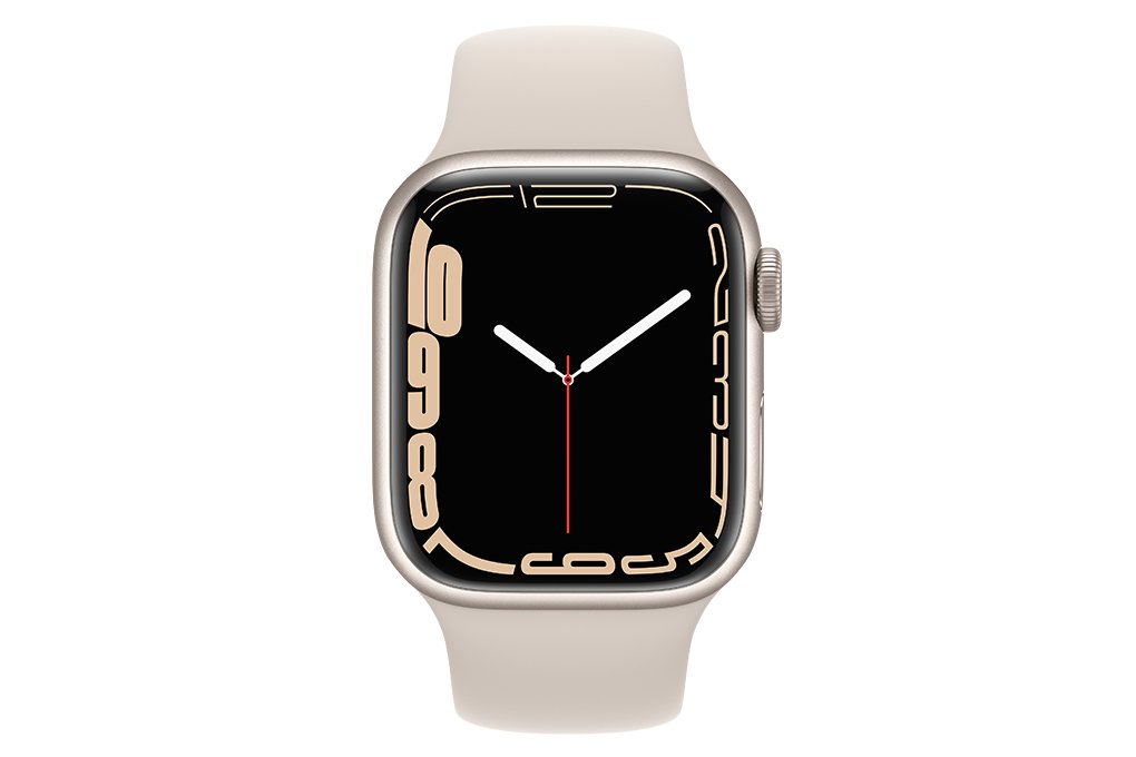 Apple Watch 7 41mm (4G) Dây cao su Trắng - Chính hãng (MKHR3VN/A)