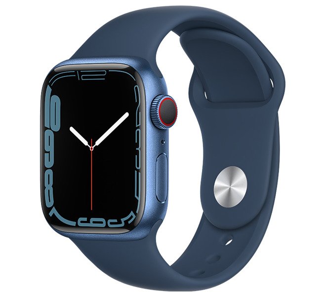 Apple Watch 7 41mm (4G) Dây cao su Xanh dương - Chính hãng (MKHU3VN/A)