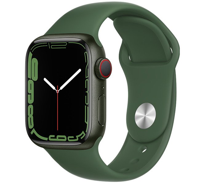 Apple Watch 7 41mm (4G) Dây cao su Xanh lá - Chính hãng (MKHT3VN/A)