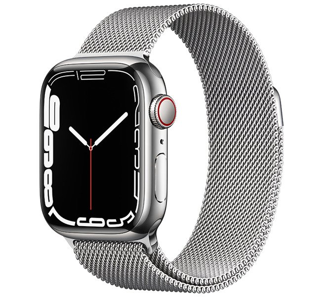 Apple Watch 7 41mm (4G) dây thép bạc - Chính hãng (MKHX3VN/A)