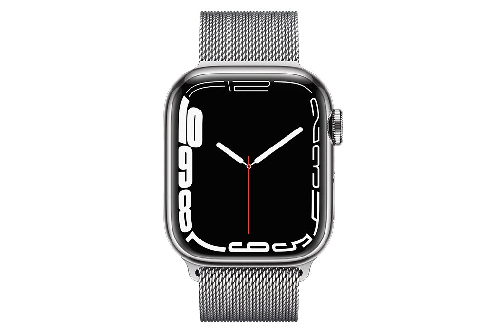 Apple Watch 7 41mm (4G) dây thép bạc - Chính hãng (MKHX3VN/A)