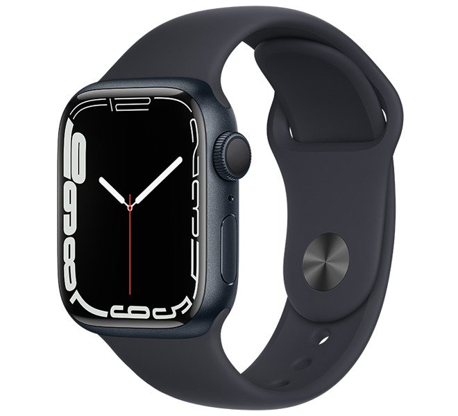 Apple Watch 7 41mm (GPS) Dây cao su Đen - Chính hãng (MKMX3VN/A)