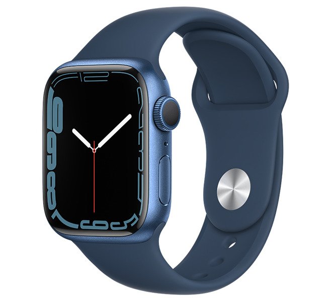 Apple Watch 7 41mm (GPS) Dây cao su Xanh dương - Chính hãng (MKN13VN/A)