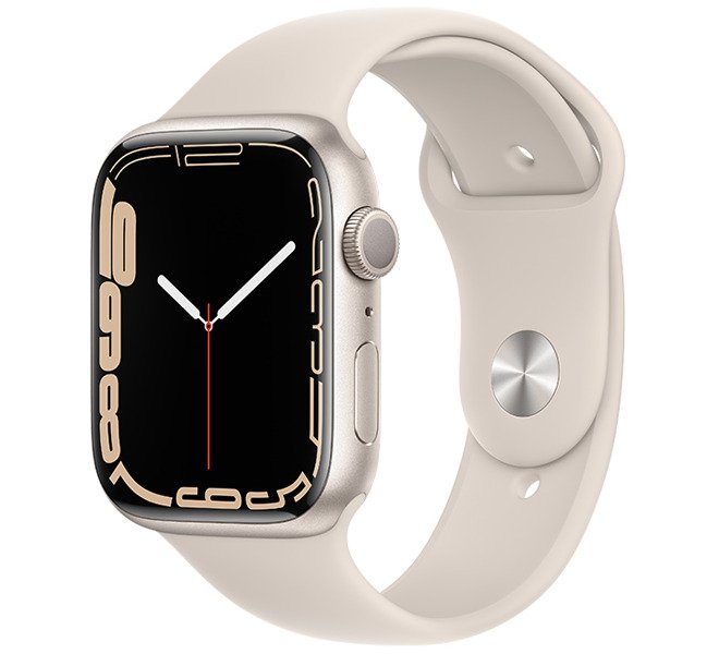 Apple Watch 7 45mm (GPS) Dây cao su Trắng - Chính hãng (MKN63VN/A)