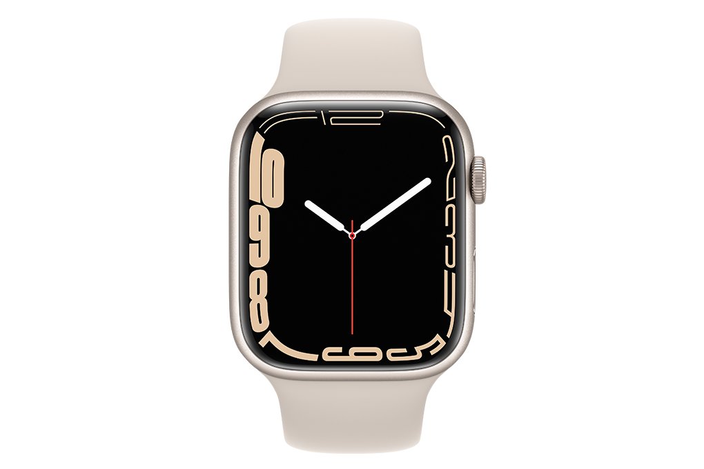 Apple Watch 7 45mm (GPS) Dây cao su Trắng - Chính hãng (MKN63VN/A)