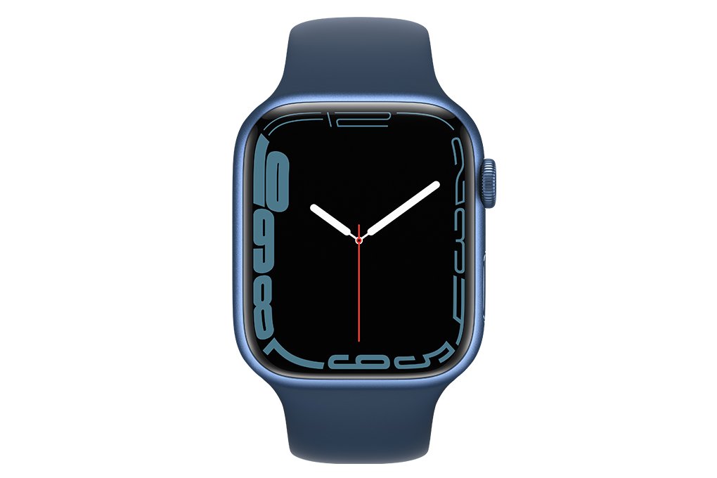Apple Watch 7 45mm (GPS) Dây cao su Xanh dương - Chính hãng (MKN83VN/A)
