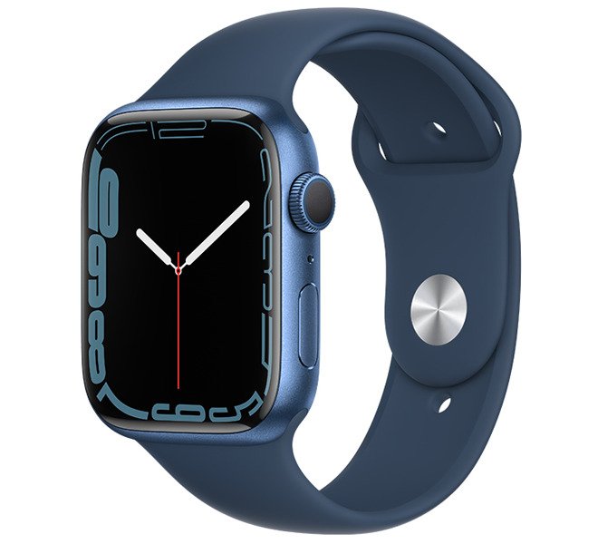 Apple Watch 7 45mm (GPS) Dây cao su Xanh dương - Chính hãng (MKN83VN/A)
