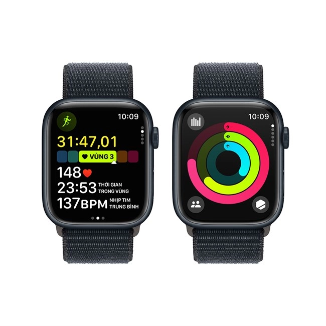 Apple Watch S9 GPS 45mm viền nhôm dây vải màu đen midnight