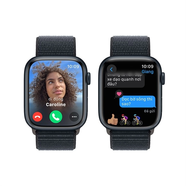 Apple Watch S9 GPS 45mm viền nhôm dây vải màu đen midnight