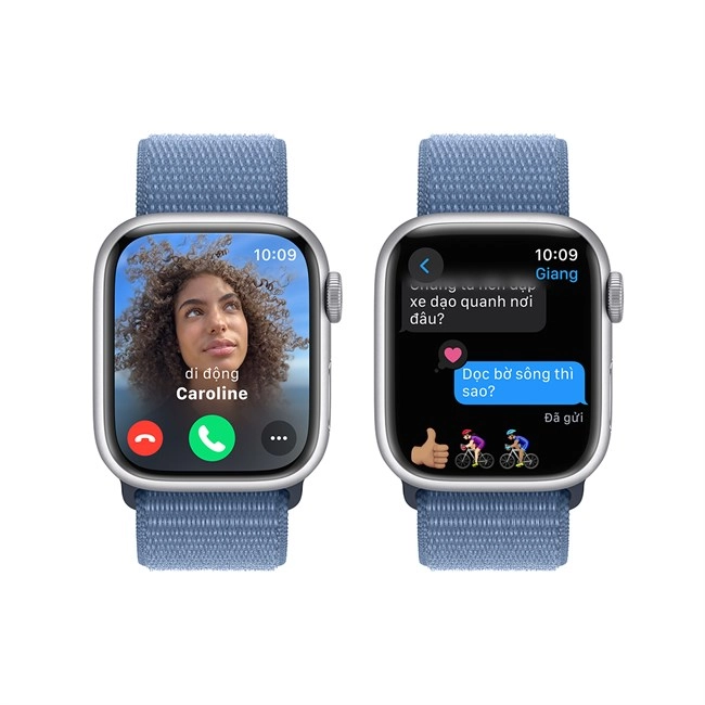Apple Watch S9 GPS + Cellular 41mm viền nhôm dây vải màu xanh winter blue