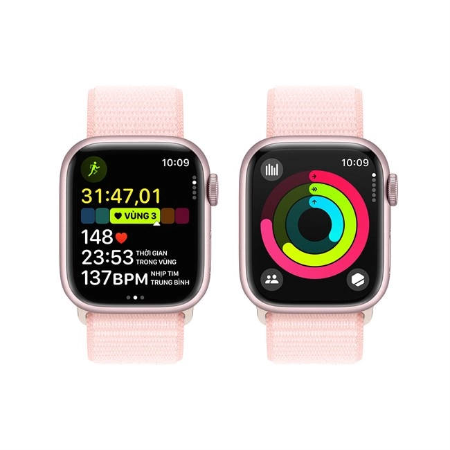 Apple Watch S9 GPS + Cellular 45mm viền nhôm dây vải màu hồng