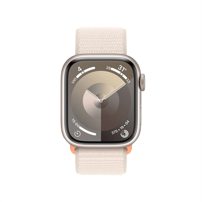 Apple Watch S9 GPS + Cellular 45mm viền nhôm dây vải màu trắng starlight