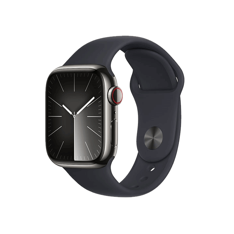 Apple Watch S9 LTE 41mm viền thép không gỉ dây silicone Đen