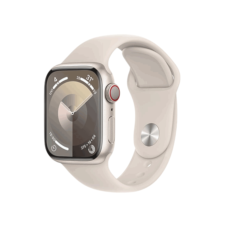Apple Watch S9 LTE 45mm viền nhôm dây silicone Trắng Starlight 