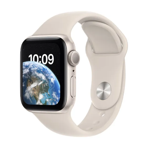 Apple Watch SE 2 2024 40mm (4G) Viền Nhôm Dây Cao Su M/L Trắng vàng MXGK3SA/A