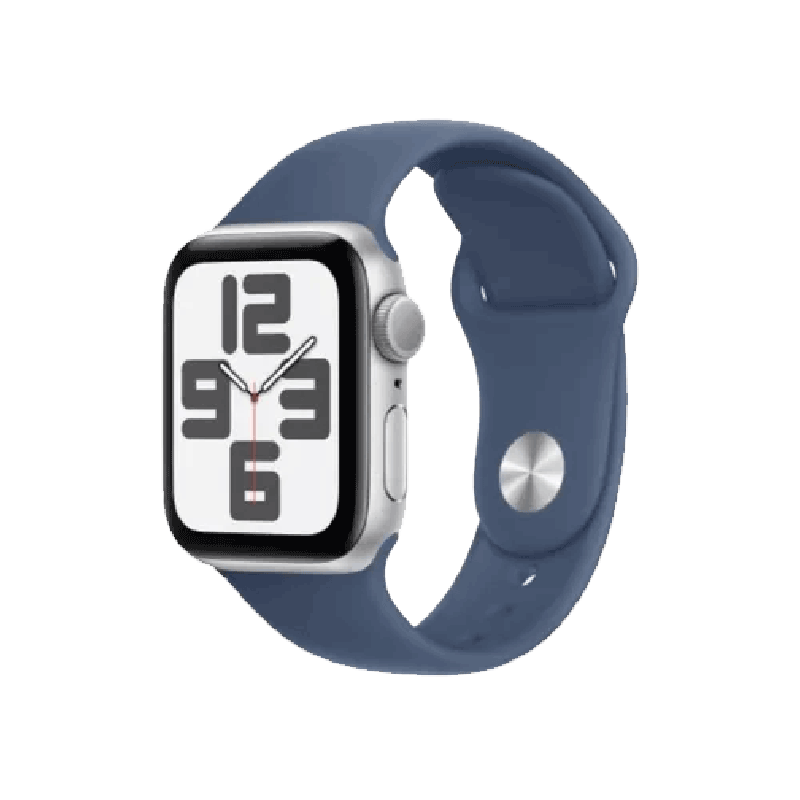 Apple Watch SE GPS 40mm Silver Aluminium Case with Denim Sport Band - M/L MXED3SA/A