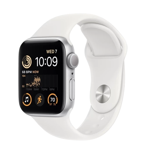 Apple Watch SE 2 2024 40mm (GPS) Viền Nhôm Dây Cao Su M/L Trắng vàng MXEG3SA/A