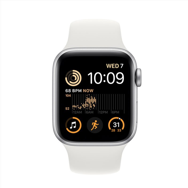 Apple Watch SE 2 GPS 44mm dây cao su trắng (MNK23VN/A)