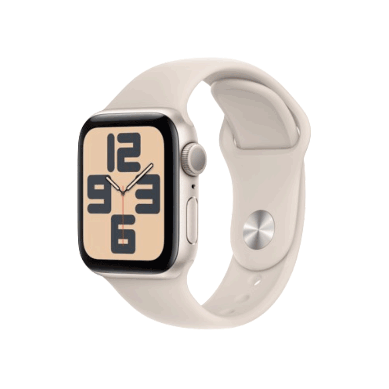 Apple Watch SE 2023 GPS 40mm viền nhôm dây silicone màu trắng starlight