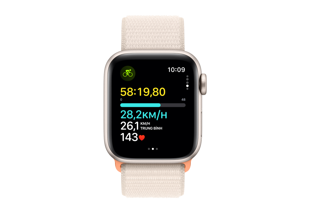 Apple Watch SE 2023 GPS 40mm viền nhôm dây vải màu trắng starlight