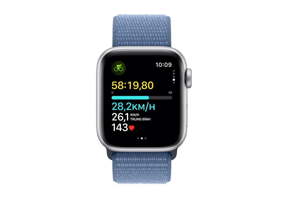 Apple Watch SE 2023 GPS 40mm viền nhôm dây vải màu Winter Blue