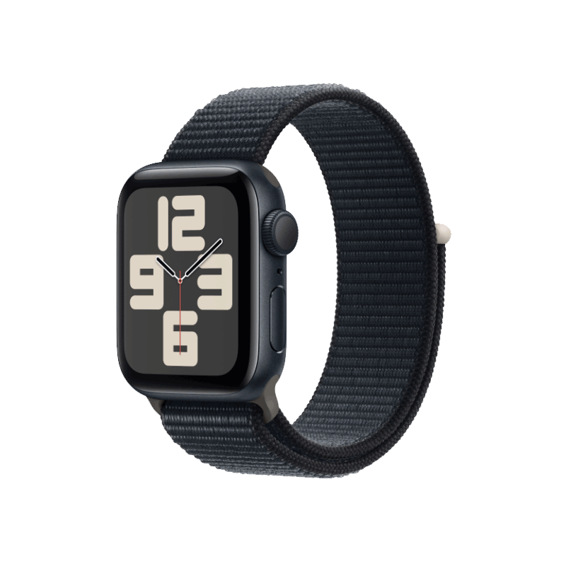 Apple Watch SE 2023 GPS 44mm viền nhôm dây vải màu đen midnight