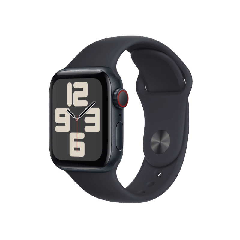 Apple Watch SE 2023 GPS + Cellular 40mm viền nhôm dây Silicone màu đen midnight