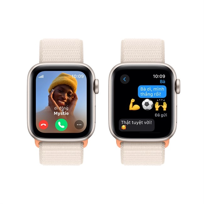 Apple Watch SE 2023 GPS + Cellular 40mm viền nhôm dây vải màu trắng starlight