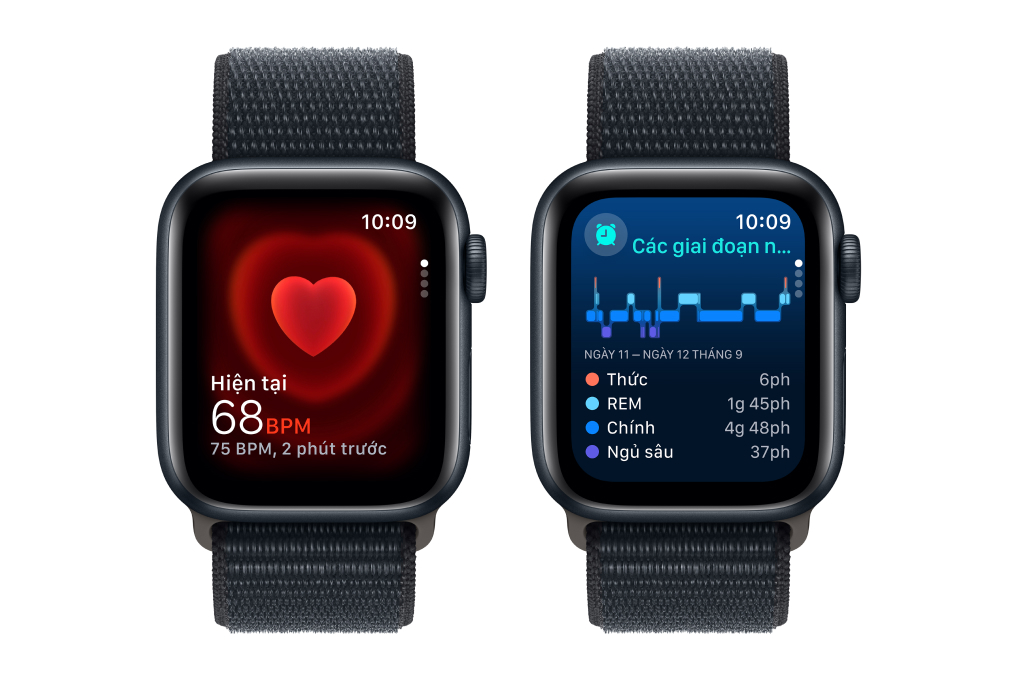 Apple Watch SE 2023 GPS + Cellular 44mm viền nhôm dây vải màu đen midnight