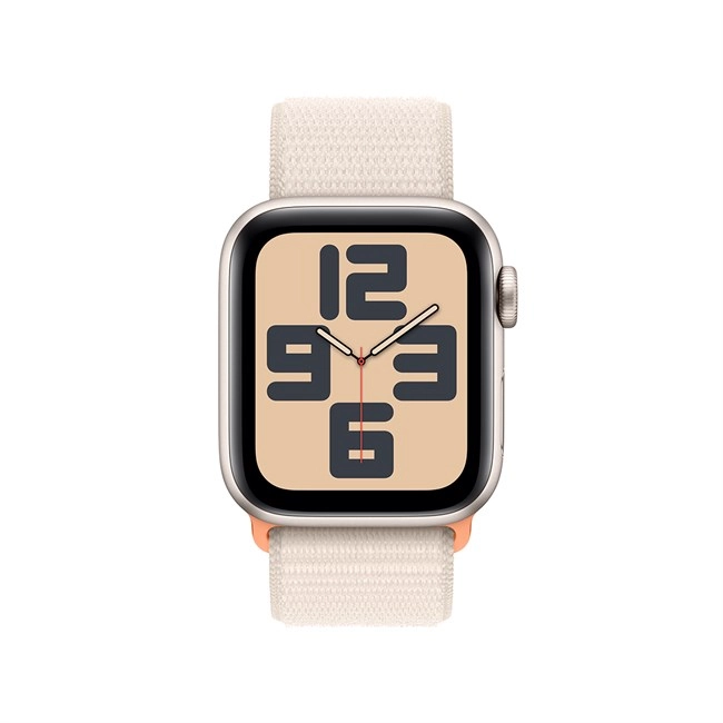 Apple Watch SE 2023 GPS + Cellular 44mm viền nhôm dây vải màu trắng starlight